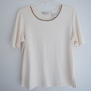 Vintage Draper's and Damon's Women's Casual Top Color Beige Size Med